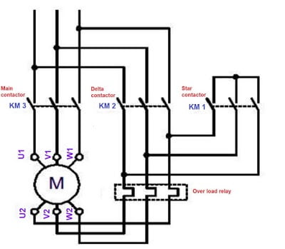 Star Delta Starter-Working Principle, Wiring Diagram - Electricalsblog