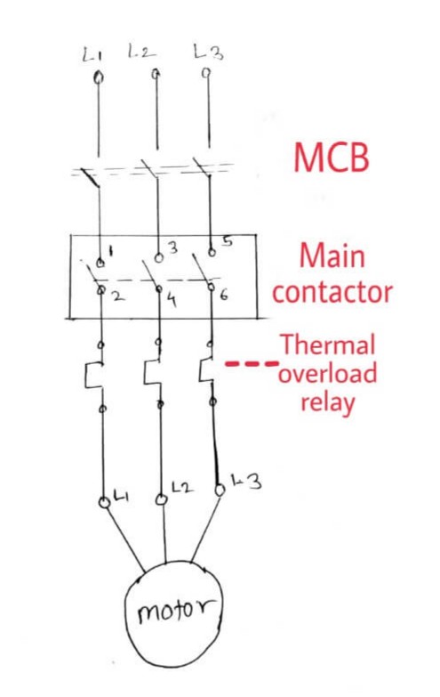 Dol starter power diagram